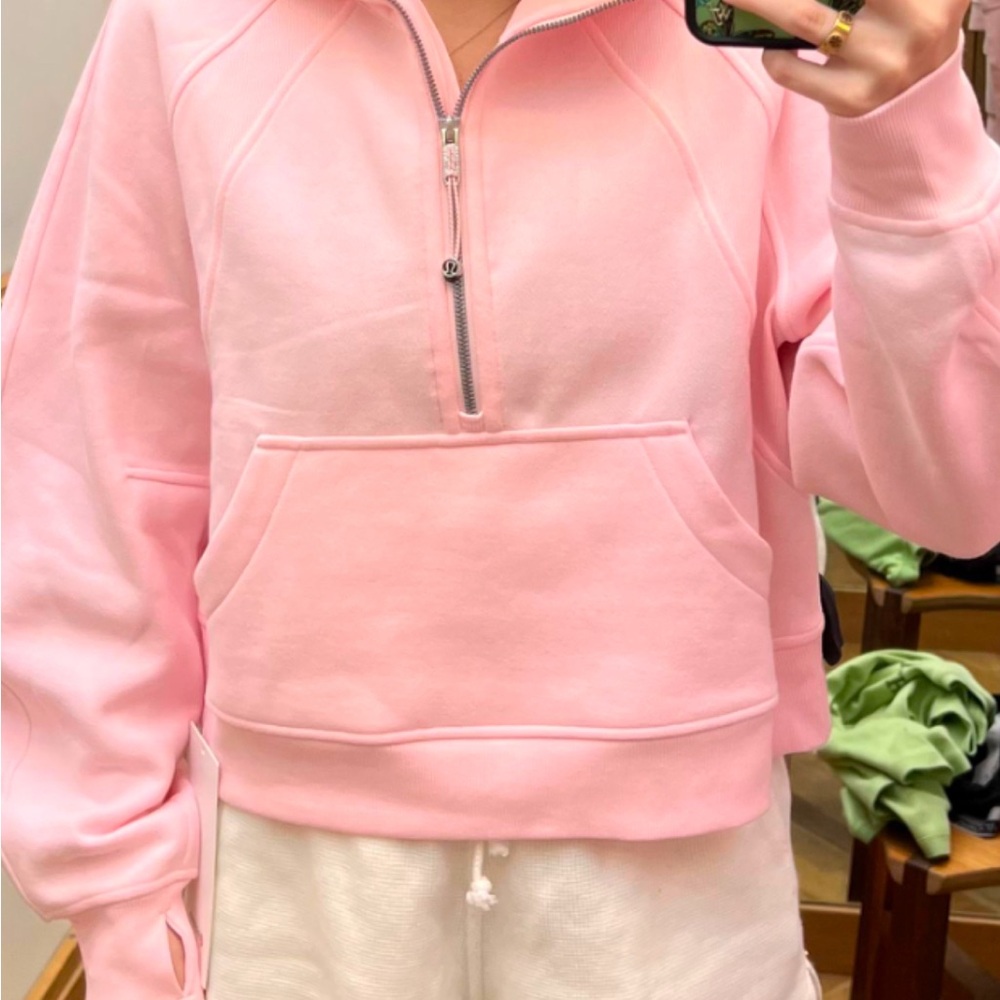 Pink Half-Zip Sweatshirt